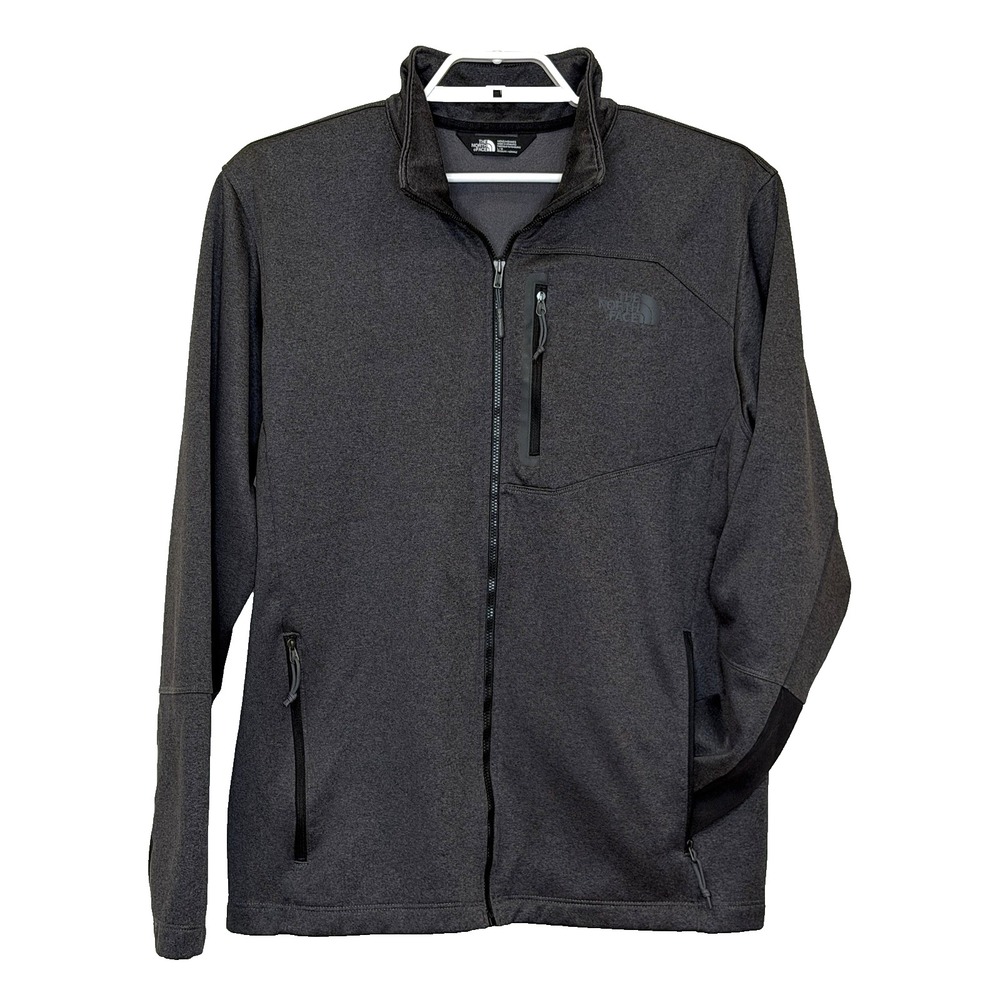 The North Face Full Zip Jacket Mens Size Large Dark Gray Long Sleeve Zip Pockets